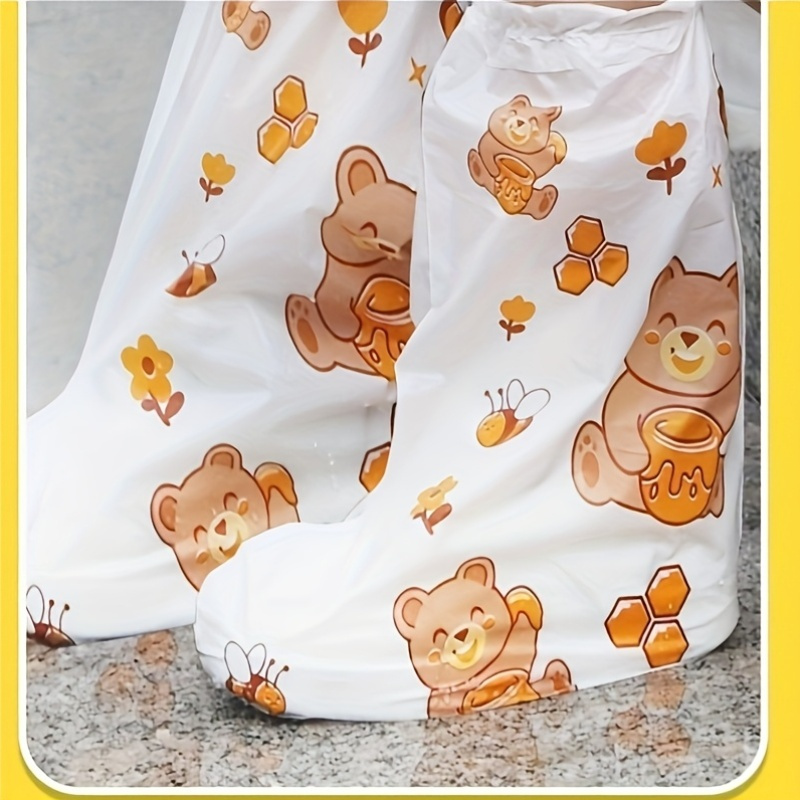 Cycling Commute Shoes - 10pc 곰 만화 프린트 신발 커버