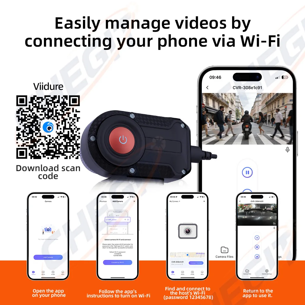 신형 2K HD 오토바이 DVR WiFi 앱 방수 IP - Cycling Loop 리뷰 및 가격